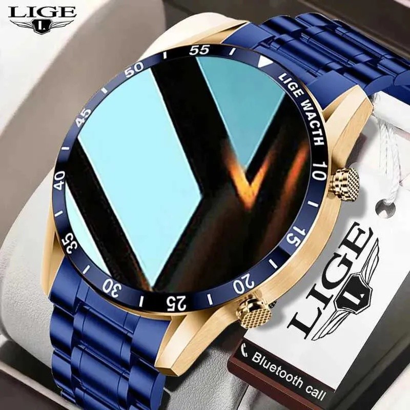 LIGE BW0189 Bluetooth Call Smart Watch Men Luxury Steel IP67