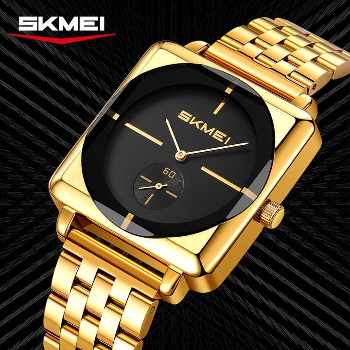 Skmei 2413 New Square Men Gold Quartz Watches