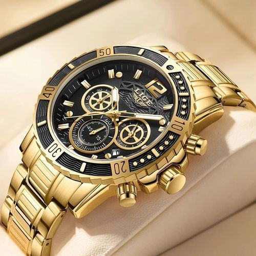 LIGE 8990 Mens Watches Top Luxury Brand Waterproof Sport Wrist Watch Chronograph Quartz Military Genuine Full Steel Relogio Masculino