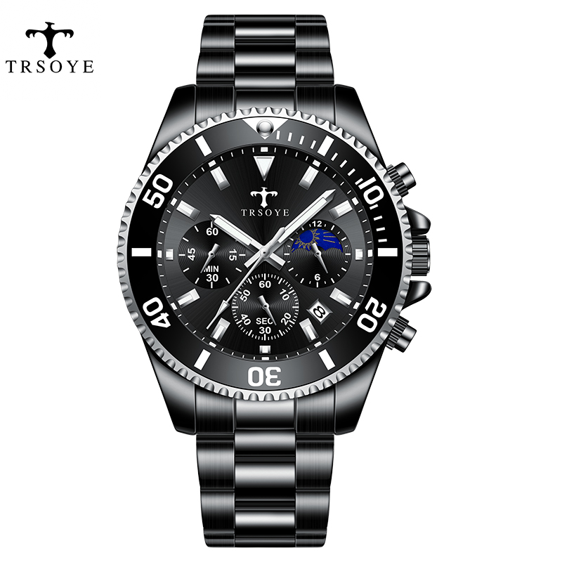 Luxury Sport Watches Luminous Dial Waterproof Date Chronograph