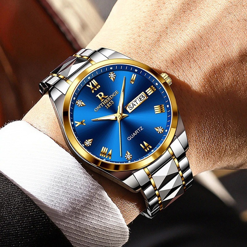 Luxury Men's Stainless Steel Watch Waterproof Quartz Date Business Wristwatch Sport Watch
